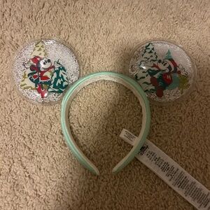 Disney Parks Mickey and Minnie Snowglobe Ear Headband